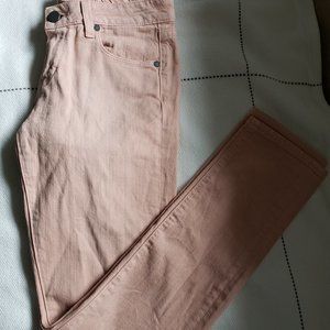 Paige Skyline Ankle Peg Jeans Salmon Pink Size 25